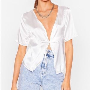 Satin Cropped Blouse